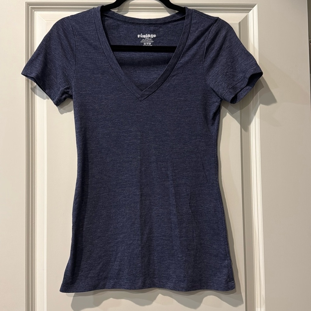 Old Navy Vintage V-Neck Tee (Navy Blue)